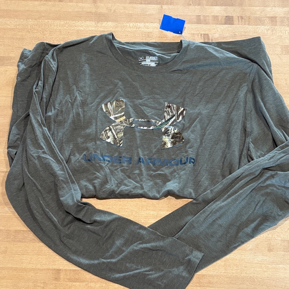 Under Armour Dark Gray Long Sleeve with Camo Logo